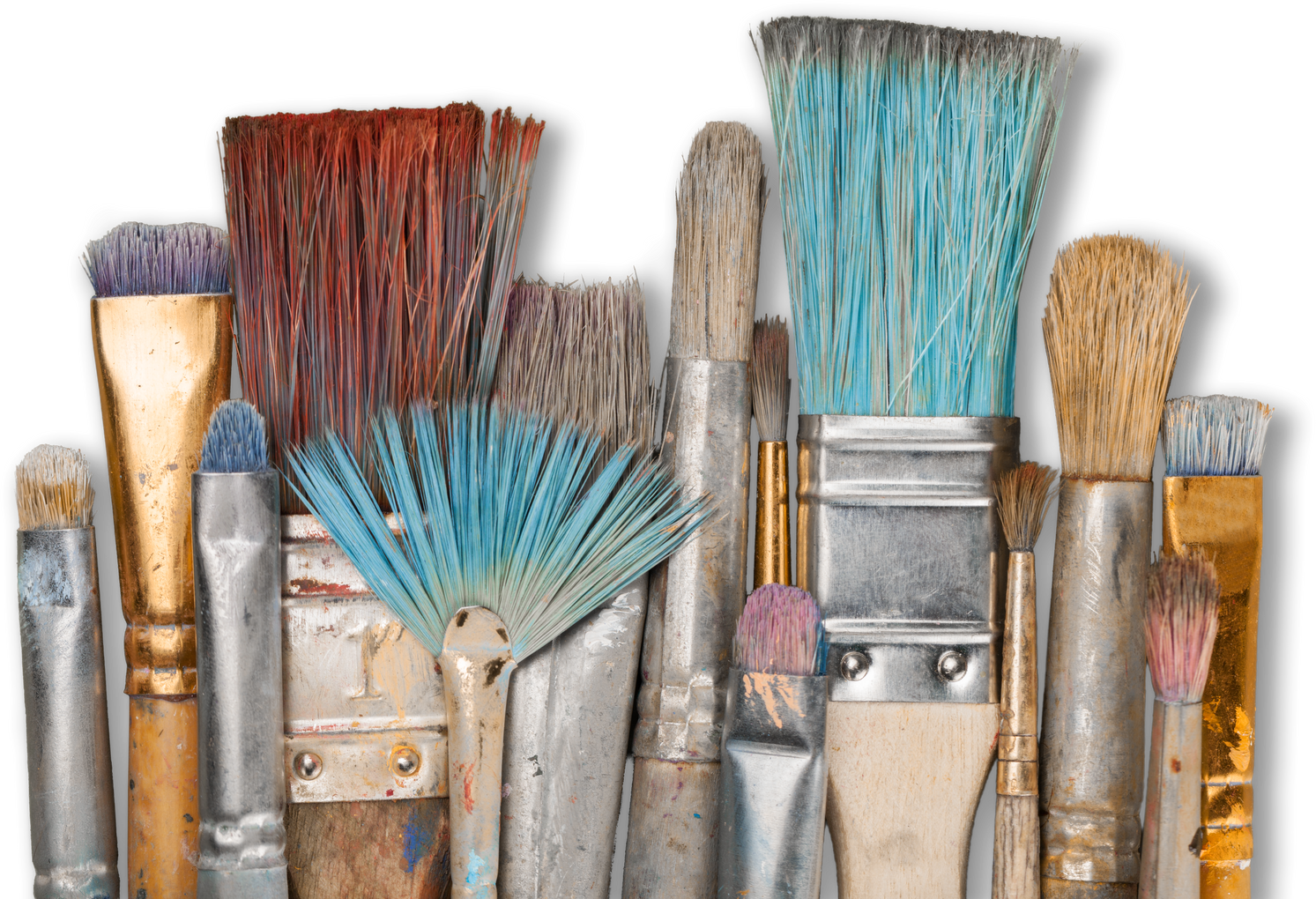 Row of Artist Paint Brushes  